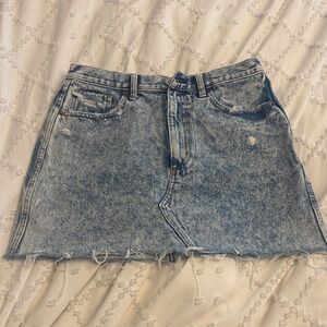 Abercrombie & Fitch Distressed Blue Mini Skirt